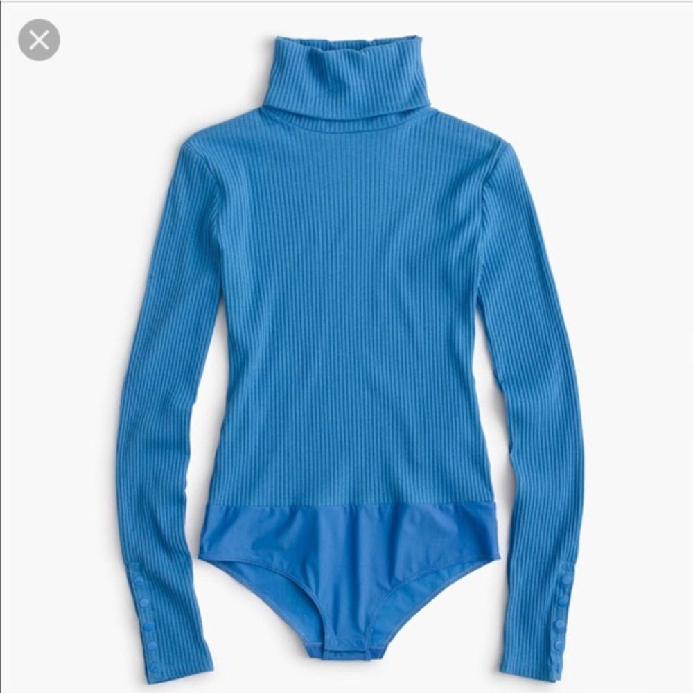 J. Crew blue turtle neck ribbed sweater bodysuit